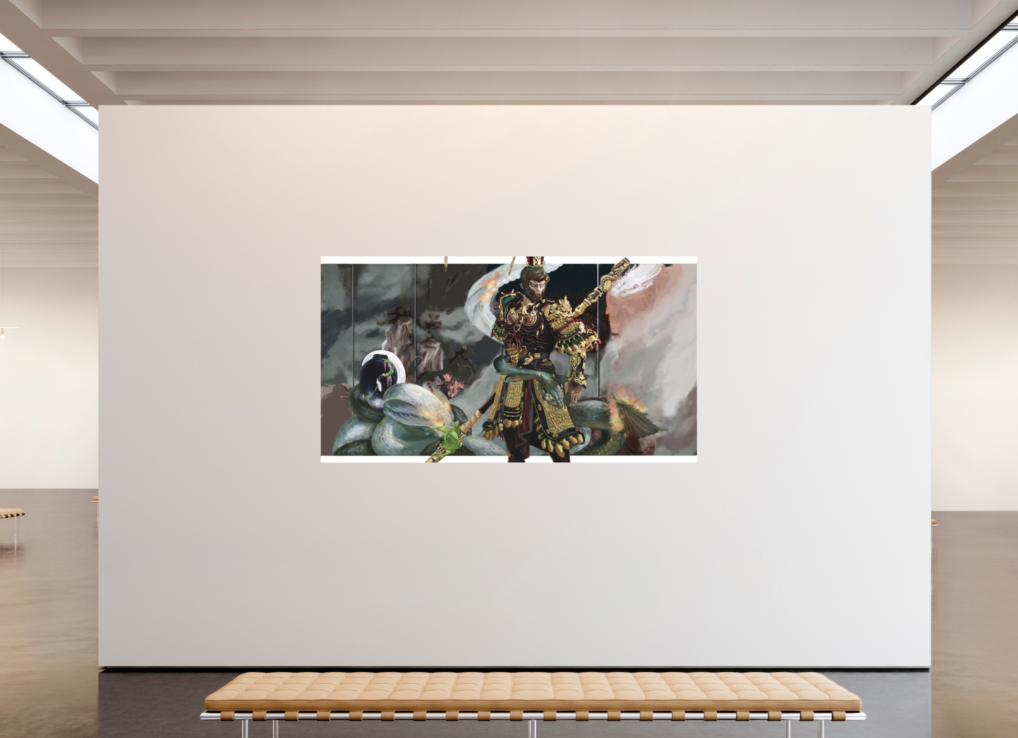 237 x 130 cm, Fine Art pigment print behind acrylic glass frameless Wukong Dream behind acrylic glass
