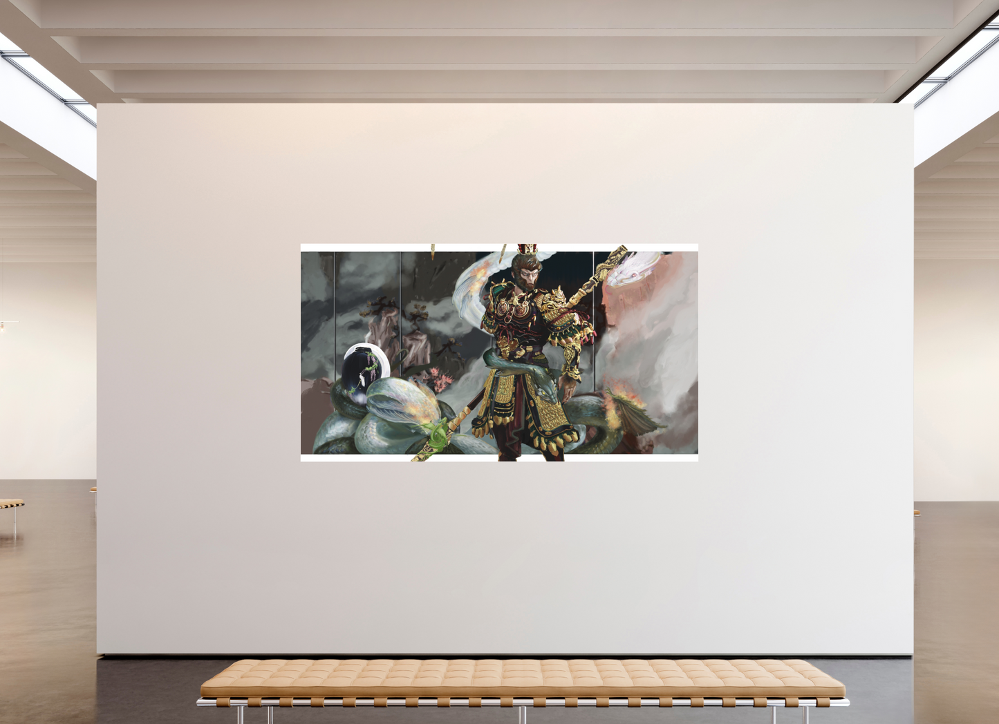 255,2 x 140 cm, Fine Art pigment print behind acrylic glass frameless Wukong Dream behind acrylic glass