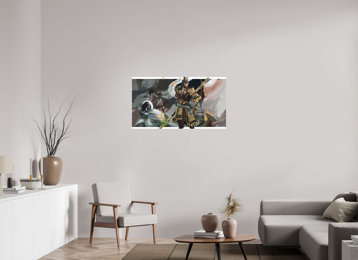 109,4 x 60 cm, Fine Art pigment print behind acrylic glass frameless Wukong Dream behind acrylic glass
