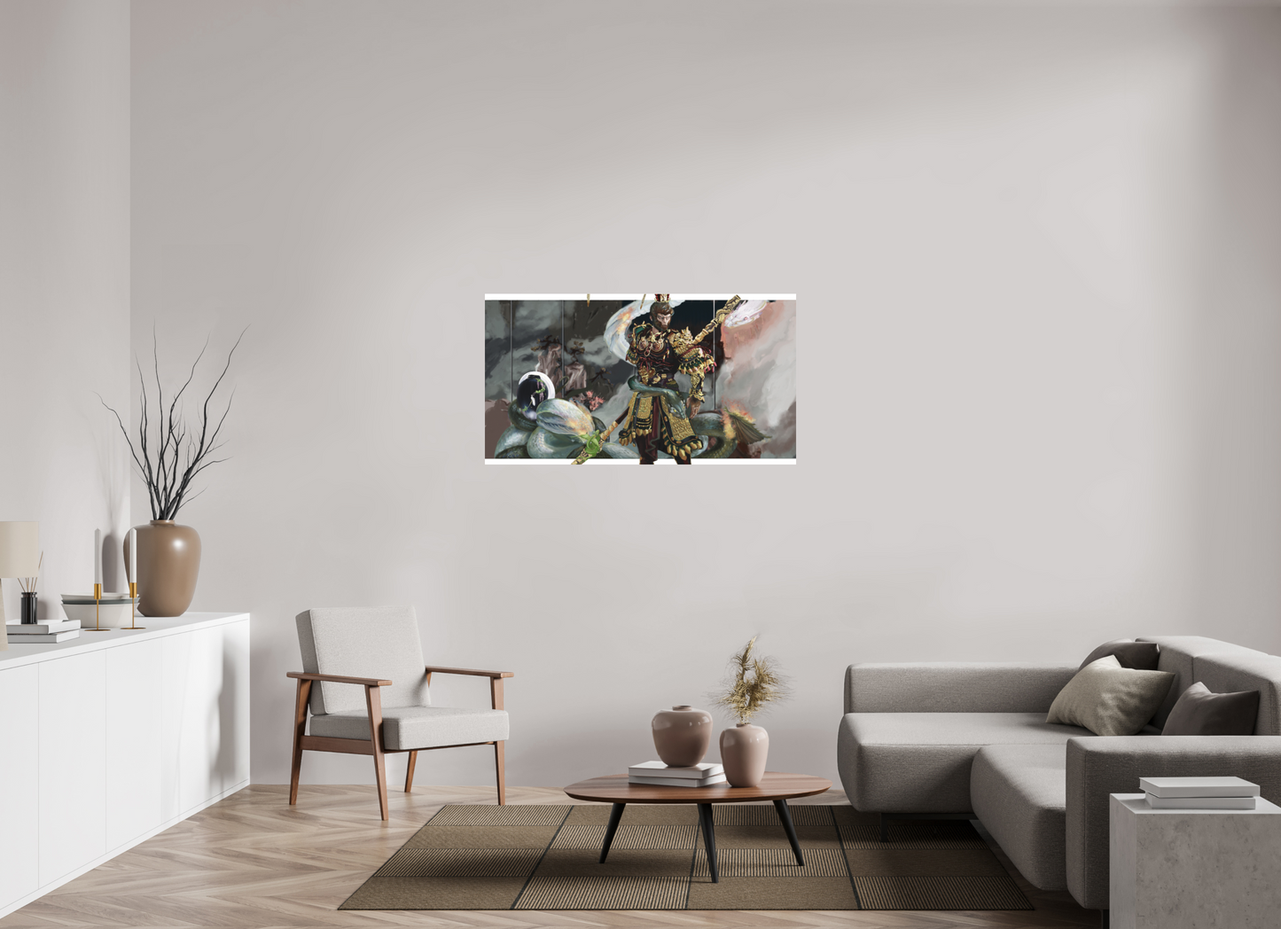 127,6 x 70 cm, Fine Art pigment print behind acrylic glass frameless Wukong Dream behind acrylic glass
